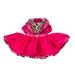 Pink Apparel Leopard Notched Collar Gala Evening Pet Dress, Medium