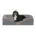 Snuggle 2-in-1 Cool Gel Foam with Bumper Anti-Slip Bolster Pet Mattress Bed, 29" L X 19" W X 7" H, Slate, Medium, Gray