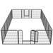 Black 16 Panels Metal Dog Playpen, 0.59" L X 32" W X 32" H, Large