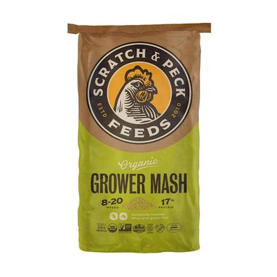 Scratch and Peck Feeds Grower Mash Organic Chicken and Duck Feed, 25 lbs.