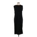 Universal Thread Casual Dress - Midi Crew Neck Sleeveless: Black Solid Dresses - Women's Size Large