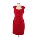 Calvin Klein Casual Dress - Sheath: Red Dresses - Women's Size 8