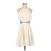 Lulus Cocktail Dress - A-Line: Ivory Solid Dresses - Women's Size Small