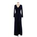 Betsy & Adam Casual Dress - Wrap: Blue Dresses - Women's Size 6