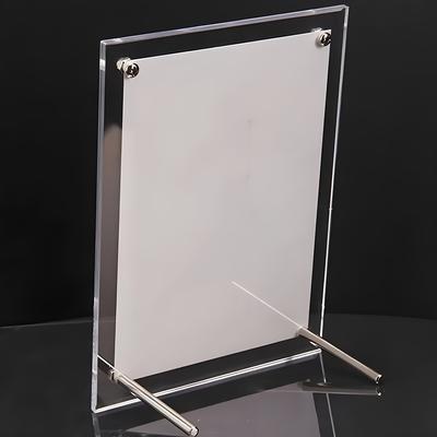 TEMU 1pc Picture Frame, Acrylic Photo Frames, Certificate Camp Poster Display Stand Frame, Rectangle Paper Holder Tabletop Decor, For Home Room Desk Office Decor Image
