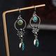 Vintage Thai Silver Inlaid Turquoise Earrings