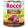 Édition limitée Rocco Menu de printemps cœurs de veau, légumes verts pour chien - 6 x 800 g