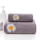 2pcs Serviette de bain à fleurs unie, serviette de bain épaissie, serviette de salle de bain