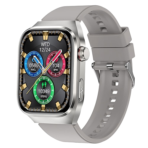 iMosi TK16 Smartwatch 2.04 Zoll Smartwatch Fitnessuhr Bluetooth EKG PPG Temperaturüberwachung Schrittzähler Kompatibel mit Android iOS Damen Herren Langer Standby Freisprechanlage Wasserdicht IP68 Image