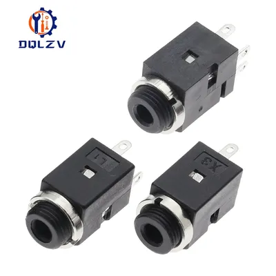 2/3/5Pcs 3.5mm 3/4/5 Pin Vertical Socket Female Socket Jack with Screw 3.5 Audio Headphone Connector