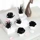 6pcs/set Artificial Black Succulent Potted Plants: Stylish and Low-Maintenance Décor for Any Space