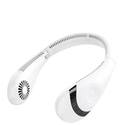 Foldable Hanging Neck Fan – Bladeless USB Rechargeable Mute Air Cooling Fan for Sport and Travel