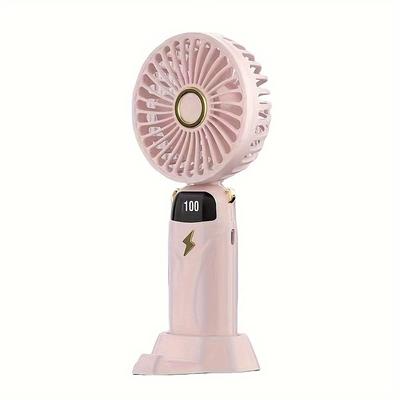 1pc Portable Handheld Personal Fan With Flexible Tripod Stand USB Or Battery Operated Desk Car Seat Treadmill Camping Travel Fan