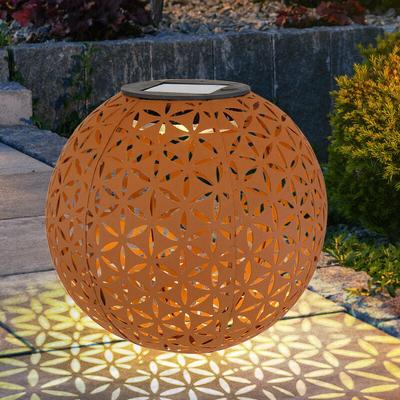 Globo - led Außenlampe Steckleuchte Solar Kugel rost Gartenlampe Blumen Erdspieß, Metall, 1x led, Image
