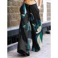 Women's Palazzo Pants Wide Leg Long Lounge Pant Trousers Punk Gothic Straight Leg Trousers Baggy Pants with Pocket For Summer
