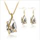 Jewelry Set Drop Earrings For Women's Sapphire Crystal Synthetic Emerald Party Wedding Special Occasion Gemstone Crystal Crystal Rose Gold Plated Pear Cut Solitaire Teardrop Green Gray / Gift