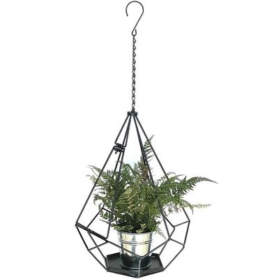 DanDiBo Blumenampel Innen Metall Wand Hängepflanzen 82 cm 96075 L mit Tür 6 Ecken Pflanzenhänger