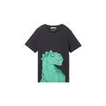 TOM TAILOR Jungen Kinder T-Shirt mit Dino-Print, 29476 - Coal Grey, 104/110