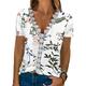 Femme T shirt Tee Floral Vacances Fin de semaine Dentelle Imprimer Blanche Manche Courte Mode Col V Eté