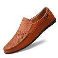 Homme Mocassins et Slip On Chaussures en cuir Sandales plates Mocassins de confort Mocassins d'été Marche Entreprise Classique Décontractées Extérieur du quotidien Cuir Nappa Cuir Respirable Fait