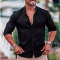 Homme Chemise Chemise boutonnée Chemise décontractée Chemisette Chemise d'été Chemise de plage Noir Blanche Vin bleu marine Bleu Ciel manche longue Plein Col Mao Hawaïen Vacances Vêtement Tenue Mode