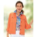 Appleseeds Women's DreamFlex Colored Jean Jacket - Orange - PS - Petite