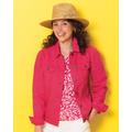 Appleseeds Women's DreamFlex Colored Jean Jacket - Pink - 2X - Womens