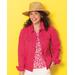 Appleseeds Women's DreamFlex Colored Jean Jacket - Pink - 2X - Womens