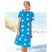 Appleseeds Women's Boardwalk Knit Seashell A-Line Dress - Blue - 2X - Womens