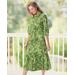 Appleseeds Women's Palm Leaf Tie-Waist Midi Dress - Multi - 12P - Petite