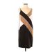 W by Worth Casual Dress - Slip dress: Brown Color Block Dresses - Women's Size 4