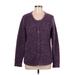 Koret Cardigan Sweater: Purple Tweed Sweaters & Sweatshirts - Women's Size Large