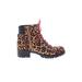 SO Ankle Boots: Brown Leopard Print Shoes - Women's Size 5 1/2