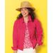 Blair Women's DreamFlex Colored Jean Jacket - Pink - PXL - Petite