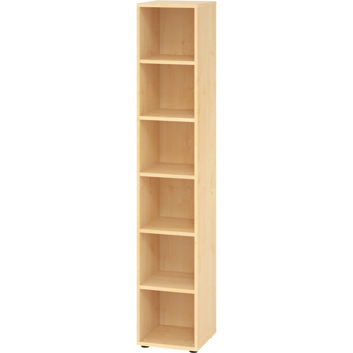 bümö Regal Ahorn, Standregal aus Holz für 6 Ordnerhöhen - Bücherregal groß 40 cm schmal, Aktenregal für Ordner & Bücher, großes Büroregal, Holzregal, Image