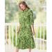 Appleseeds Women's Palm Leaf Tie-Waist Midi Dress - Multi - 4P - Petite