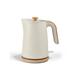 George Cream And Wood Textured Scandi Fast Boil Kettle 1.7L - Cream