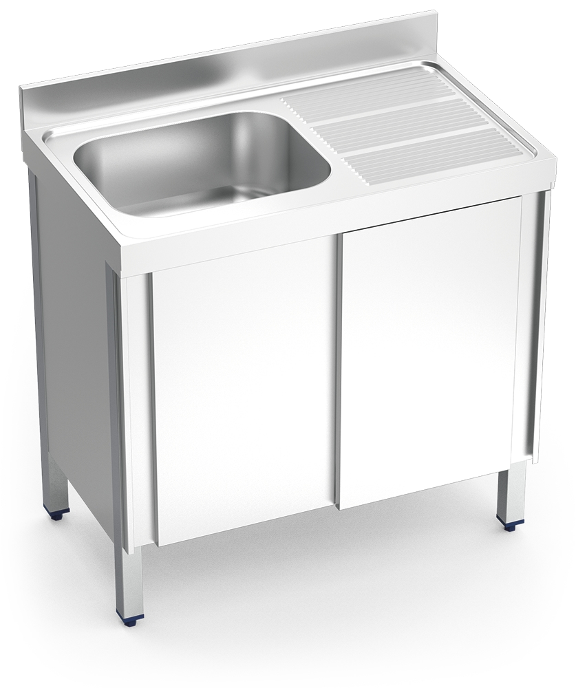 FRICOSMOS-Waschbecken mit Schiebetüren 1C, ED 1200x600x850 mm. Eimerabmessungen 500x400x250 mm. Image