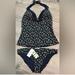 Jessica Simpson Swim | Jessica Simpson Tankini Floral Swim Cover Up Ruffles Size Large New | Color: Blue/Red | Size: L
