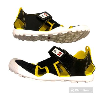 Adidas Shoes | Lego Adidas Sandals Kids Size 4 Black Water Shoes Traxion Slip On Velcro | Color: Black | Size: 4bb
