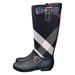 Burberry Shoes | Burberry Black Rubber Check Plaid Fabric Buckle Detail Rain Boots Size 36 Us 6 | Color: Black/Blue | Size: 6