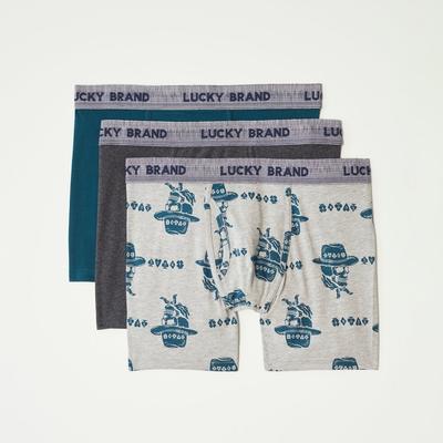 Lucky Brand 3 Pack Stretch Boxer Briefs - Men's Accessories Underwear Boxers Briefs, Size L