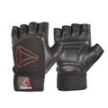 (Black, S) Reebok Leather Weight Lifting Gloves Training Gym Workout