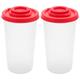 2 Salt and Pepper Shakers Moisture Proof ,Salt Shaker with Red Covers Lids Plastic Airtight Spice Jar Dispenser