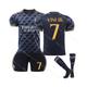(7 numbers, #XS) 23/24 Real Madrid Away Soccer Jersey Set