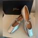J. Crew Shoes | J. Crew Silver Square Toe Mary Jane Ballet Flat Leather | Color: Silver | Size: 8.5
