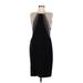 Nine West Casual Dress - Midi: Black Color Block Dresses - Women's Size 6