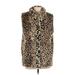 Donna Salyers' Fabulous Furs Faux Fur Vest: Gold Leopard Print Jackets & Outerwear - Women's Size Large