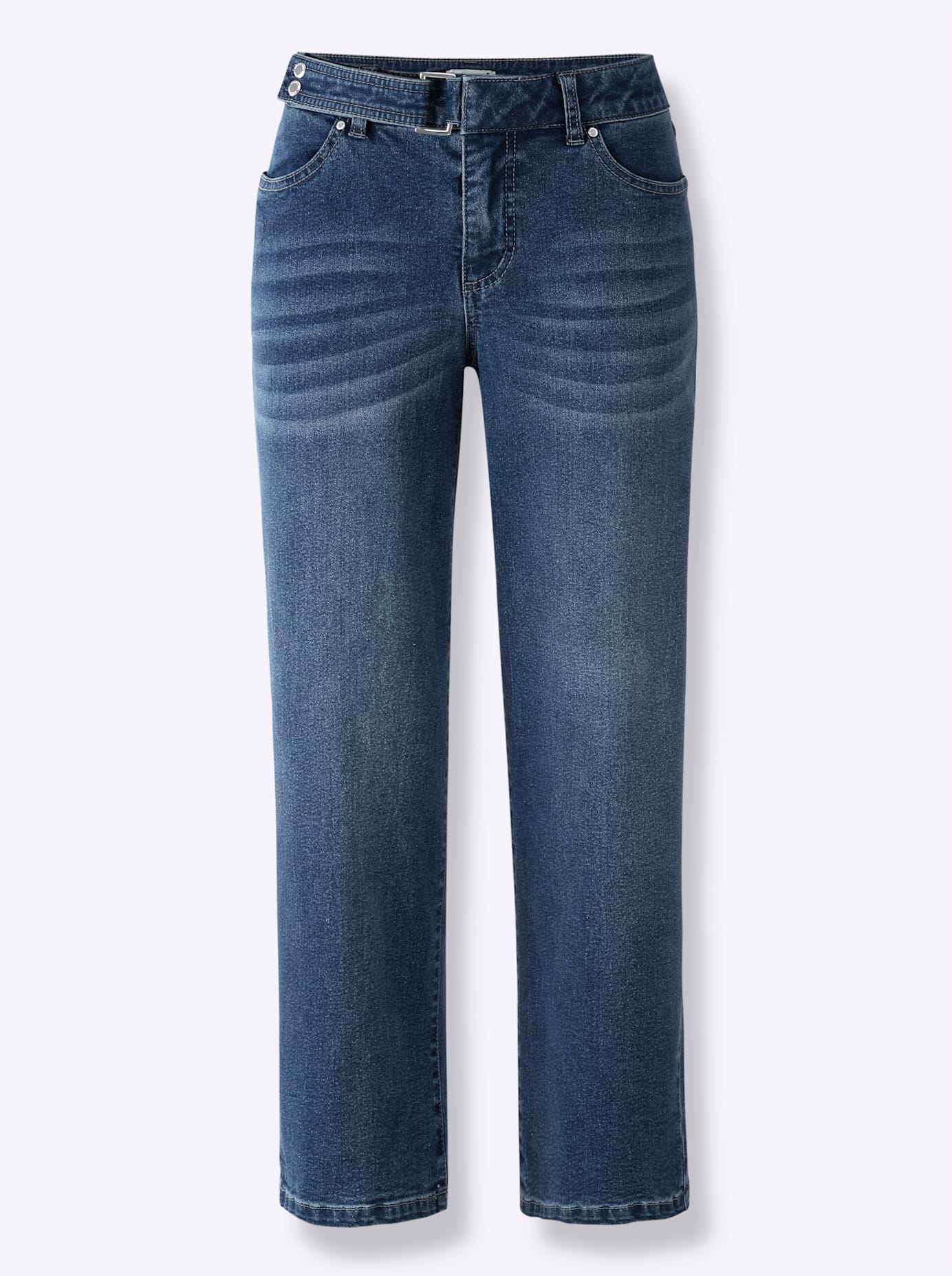7/8-Jeans CASUAL LOOKS, Damen, Gr. 24, Kurzgrößen, blau (blau, stone, washed), 78% Baumwolle, 20% Polyester, 2% Elasthan, unifarben, 7/8-Länge, Jeans