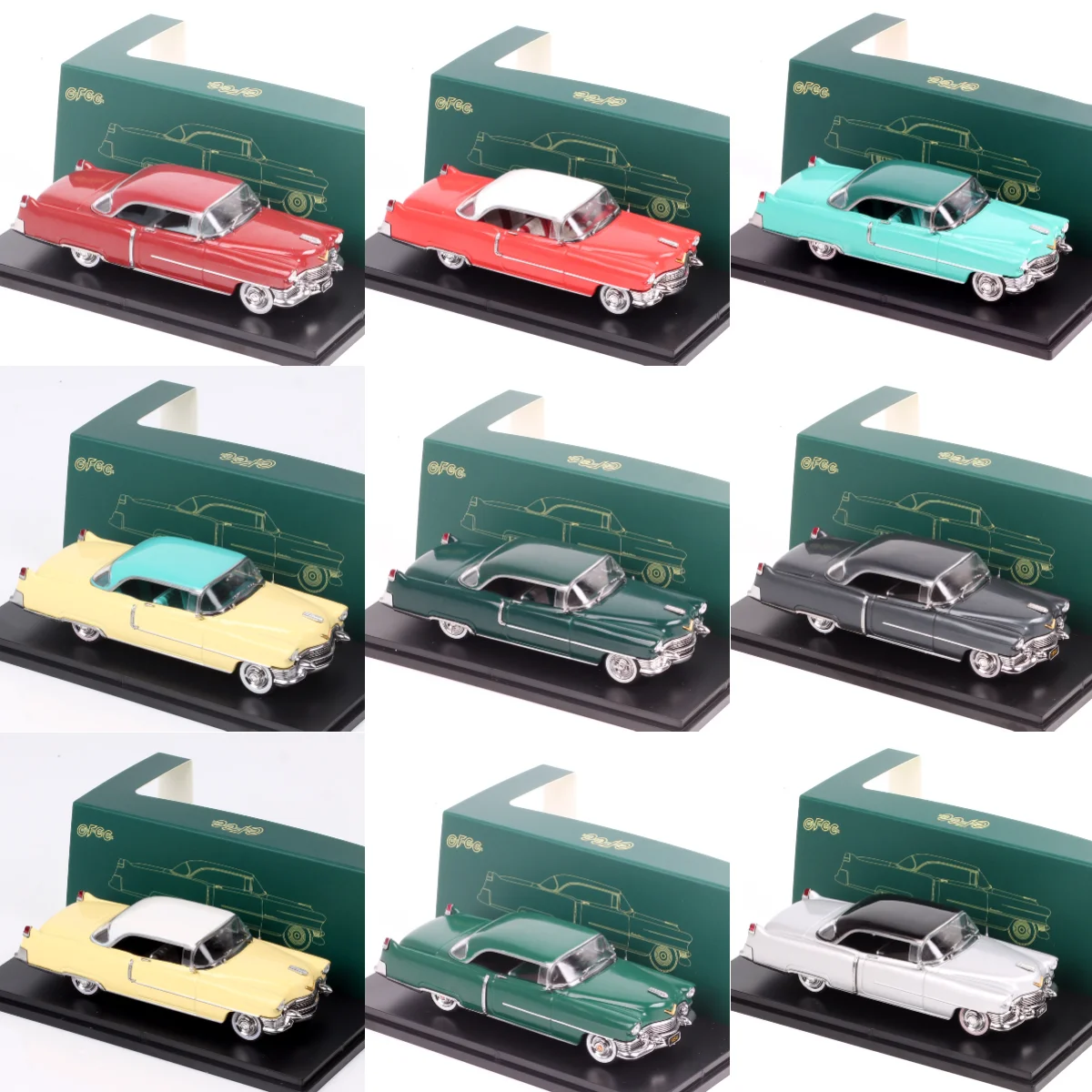 Klassisches GFCC-Auto im Maßstab 1:43, 1954, Cadillac Coupe De Ville, Deville-Auto, Druckguss und Spielzeugfahrzeuge, Souvenir-Miniaturen, Acryl-Box-Modelle Image